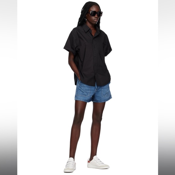 Citizens for Humanity short sleeve Kayla button down shirt in Black small - Picture 9 of 11